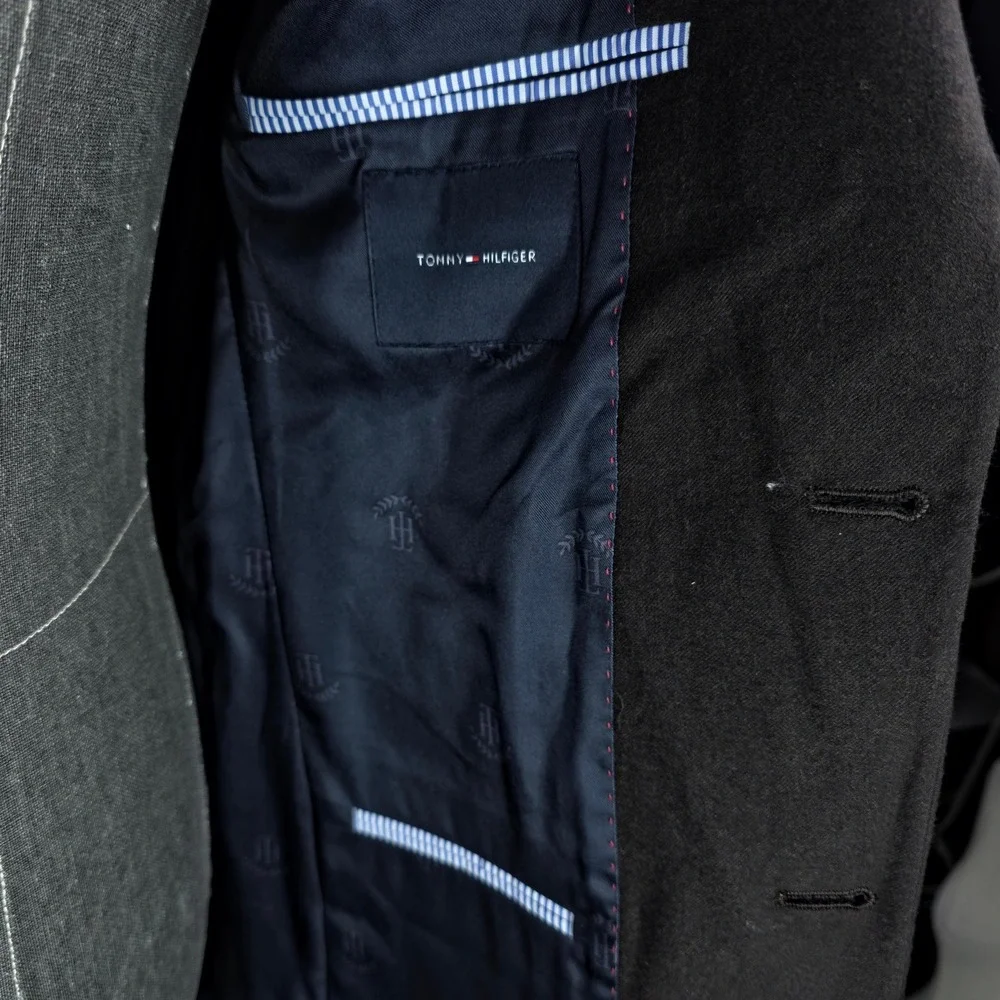 Tommy Hilfiger Sport Coat Mens 38L Dark Brown THFlex Wool Quiet‎ Luxury Polished